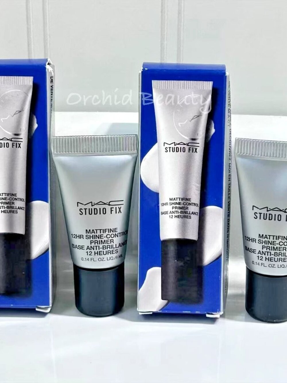 New 2X Mac Mattifine 12HR Shine Control Primer Travel Size~0.14 oz/4 ml each